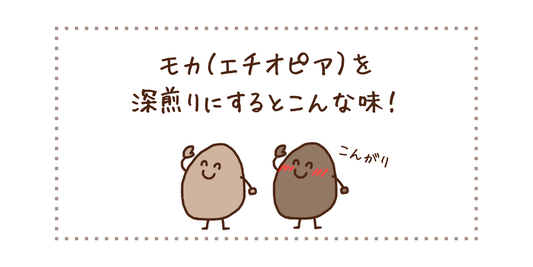 モカ（エチオピア）を 深煎りにするとこんな味！